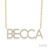 1/4 Ctw 'BECCA' Block Name Round Cut Diamond Necklace in 10K Yellow Gold